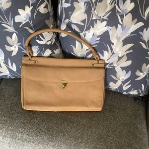 Vintage 50s/60s town and country handbag suede